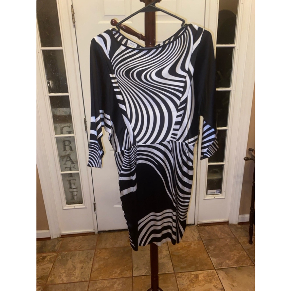 Women's Cache silk Dress Size 4 Black & White
